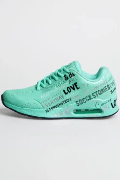 Air Cushion Sneaker mit Wording Print french mint