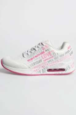 Air Cushion Sneaker mit Wording Print white