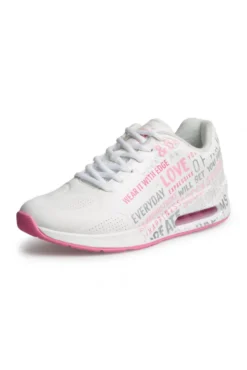 Air Cushion Sneaker mit Wording Print white