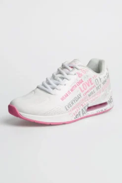 Air Cushion Sneaker mit Wording Print white