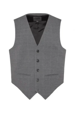 Anzugweste aus Interlock mit Karomuster grey melange check