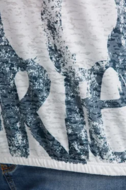 Ausbrenner-Shirt mit Print und Tunnelzugbändern opticwhite