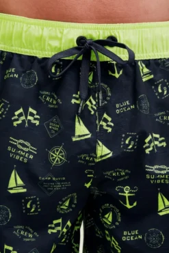 Badehose mit All Over Print blue navy