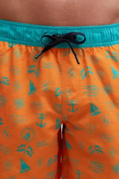 Badehose mit All Over Print orange