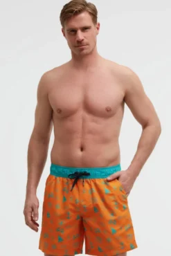 Badehose mit All Over Print orange