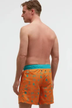Badehose mit All Over Print orange