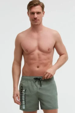 Badehose mit Logo Print green olive