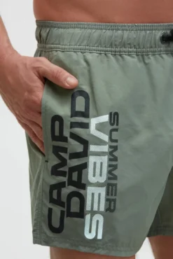Badehose mit Logo Print green olive