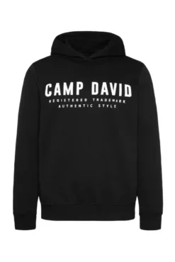 Basic Hoodie mit Logo Print black