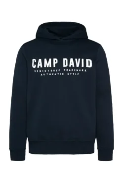 Basic Hoodie mit Logo Print blue navy