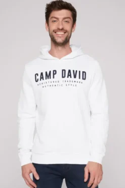 Basic Hoodie mit Logo Print opticwhite