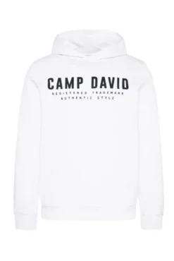 Basic Hoodie mit Logo Print opticwhite