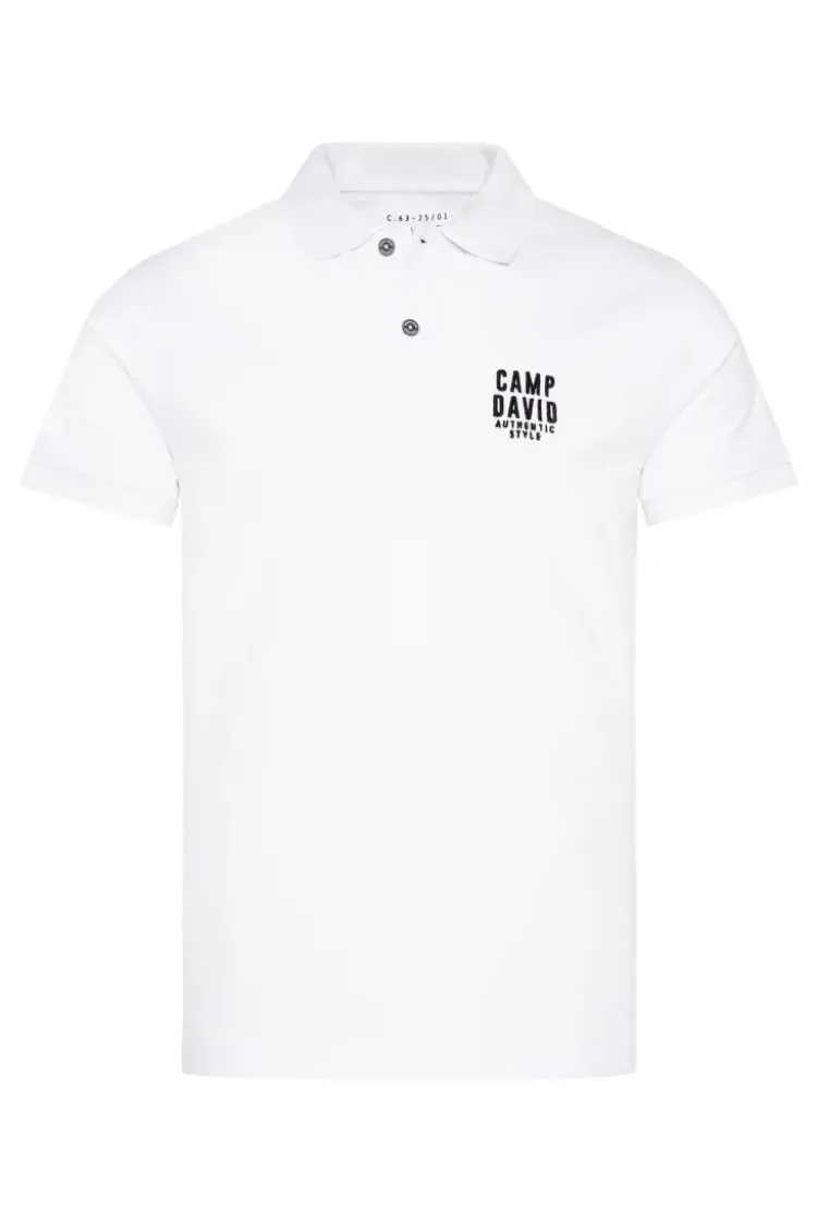 Basic Pikee-Polo mit Logo-Stickerei opticwhite