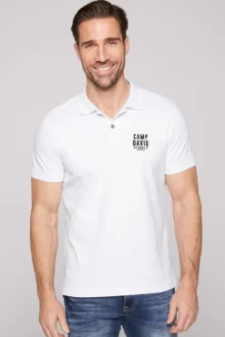 Basic Pikee-Polo mit Logo-Stickerei opticwhite