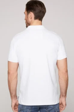 Basic Pikee-Polo mit Logo-Stickerei opticwhite