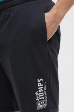 Basic Sweatshorts mit Label Print blue navy | S