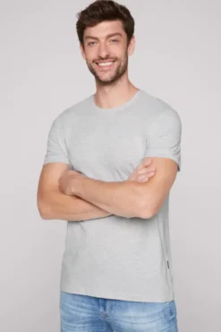 Basic T-Shirt Rundhals 2er-Pack grey melange