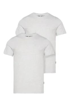 Basic T-Shirt Rundhals 2er-Pack grey melange