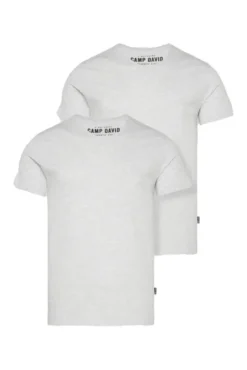 Basic T-Shirt V-Neck 2er-Pack grey melange