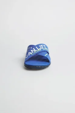Beach Slipper mit Label Prints strong blue