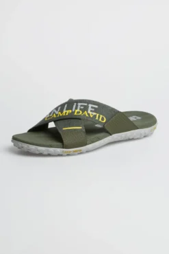 Beach Slipper mit Label Prints dusty green
