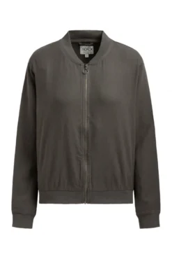 Blouson aus Leinen-Mix mit Rückenprint cool khaki