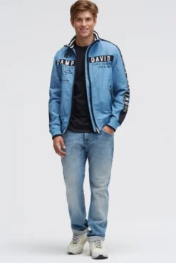 Blouson mit Logo-Tapes und Artworks electric sky