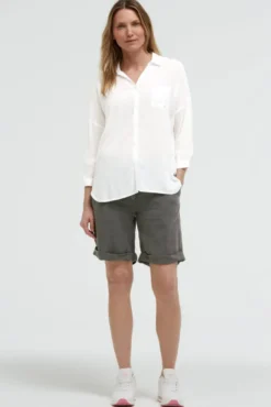 Bluse mit 3/4-Arm und Rückenprint opticwhite