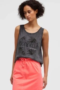 Blusen-Top Oil Dyed im Materialmix grey bay