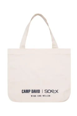 Canvas Tasche mit Label Prints ivory