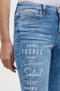 Capri Jeans RO:MY Regular Fit mid blue printed