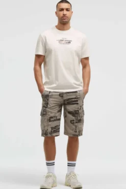 Cargo Shorts mit All Over Print rock ridge