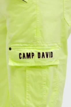 Cargo Shorts mit 3D-Logo-Stickerei neon lime