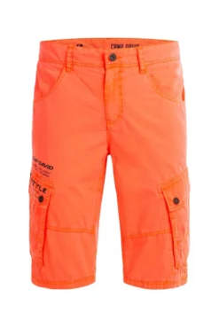 Cargo Shorts mit kleinen Label Prints neon flame
