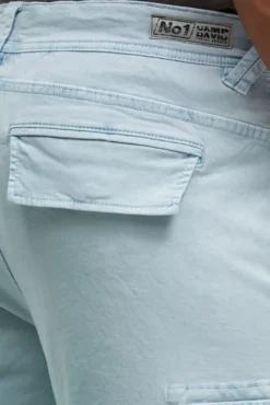 Cargo Shorts mit Prints im Used Look silver blue