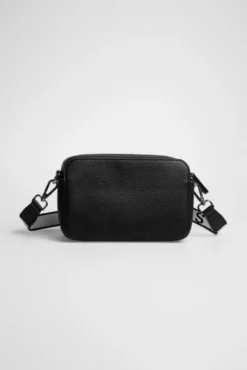 Crossbody Bag mit Logo und Intarsia-Webriemen black