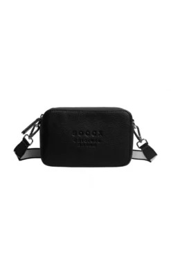Crossbody Bag mit Logo und Intarsia-Webriemen black