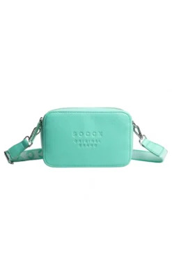 Crossbody Bag mit Logo und Intarsia-Webriemen misty mint