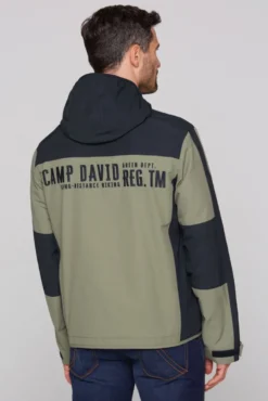 Funktionsjacke mit Kapuze und Colour-Blocking sage green