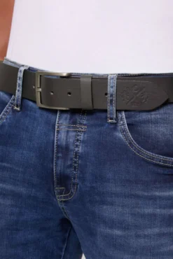 Gürtel aus Leder mit Logo-Prägung black