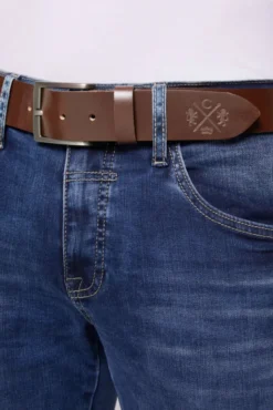 Gürtel aus Leder mit Logo-Prägung brown