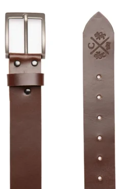 Gürtel aus Leder mit Logo-Prägung brown