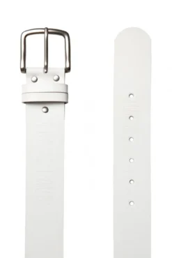 Gürtel aus Leder mit Logo-Prägungen white