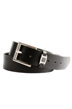 Gürtel aus Leder mit Metall-Logo black