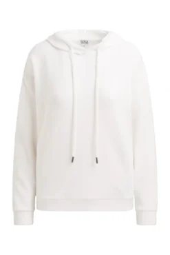 Hoodie aus Flauschstrick ivory