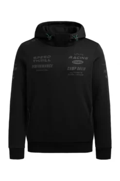Hoodie aus Interlock mit Rubber Artworks black