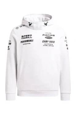 Hoodie aus Interlock mit Rubber Artworks opticwhite