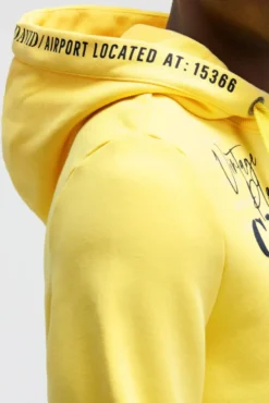 Hoodie mit Puffprint yellow sun