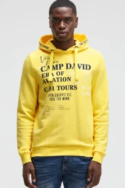 Hoodie mit Puffprint yellow sun