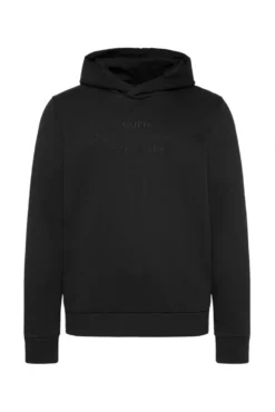 Hoodie mit Twill-Struktur und Stickerei black